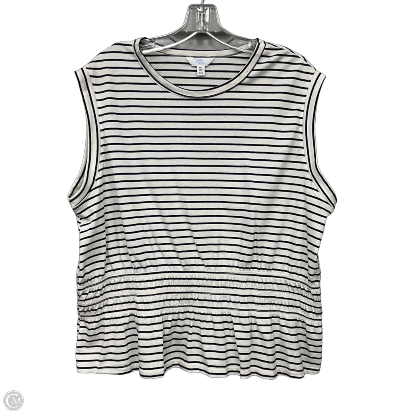 Top Sleeveless Basic By Time And Tru In Striped Pattern, Size: Xxl