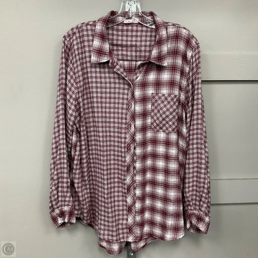 Jacket Shirt By Maurices In Plaid Pattern, Size: Xxl