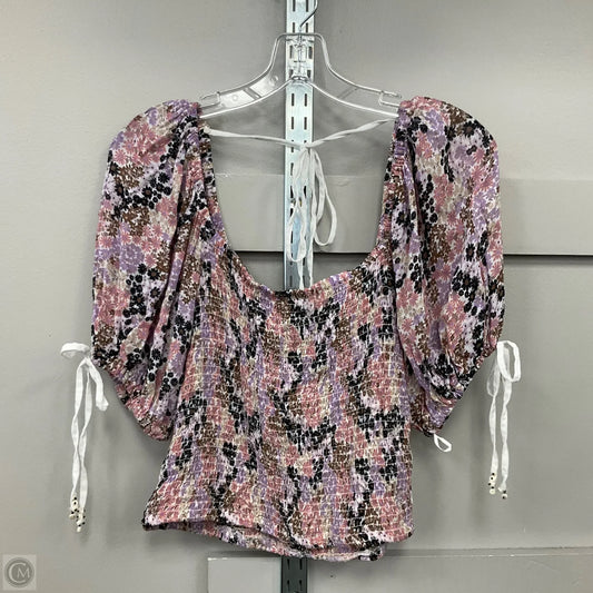 Top Short Sleeve By Free People In Floral Print, Size: M