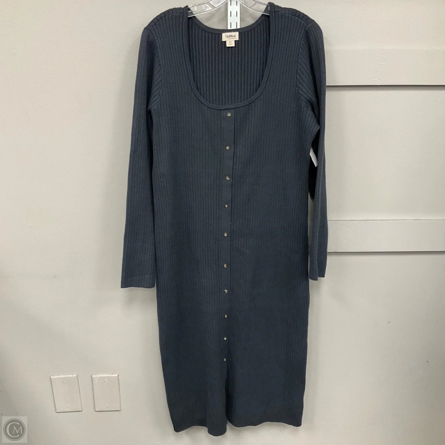 Dress Casual Midi By Upwest In Grey, Size: Xl