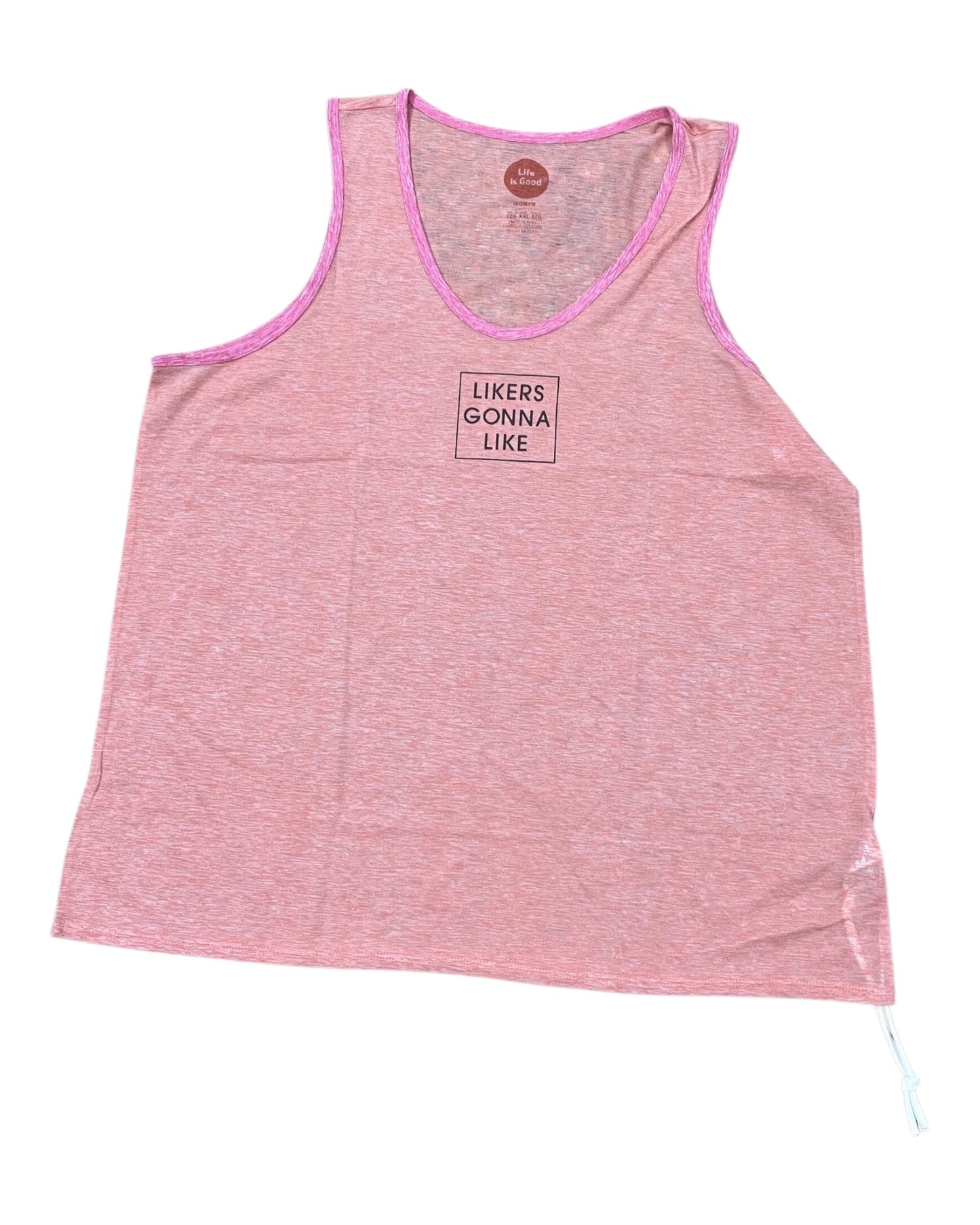 Top Sleeveless By Life Is Good In Orange & Pink, Size:1X
