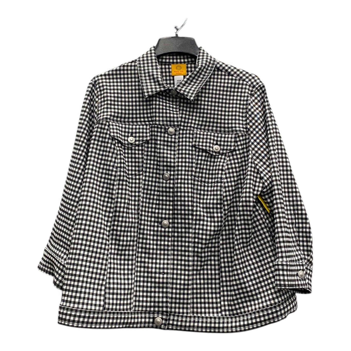 Jacket Denim By Ruby Rd In Black & White, Size:1X