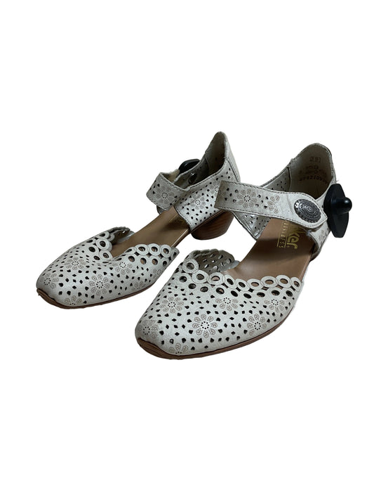 Shoes Heels Block By Riekers In Cream, Size:8.5