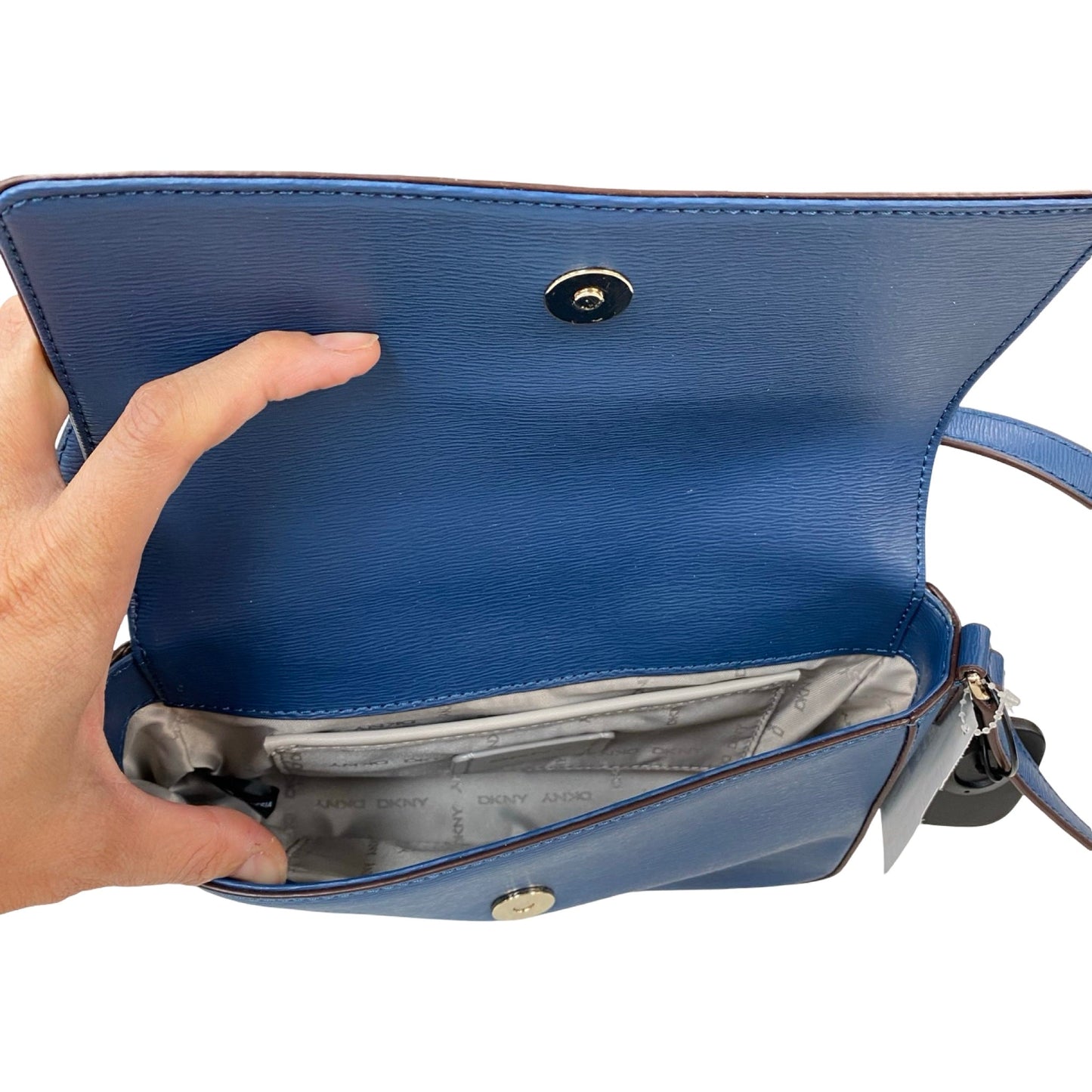 Handbag By Dkny In Blue, Size:Small