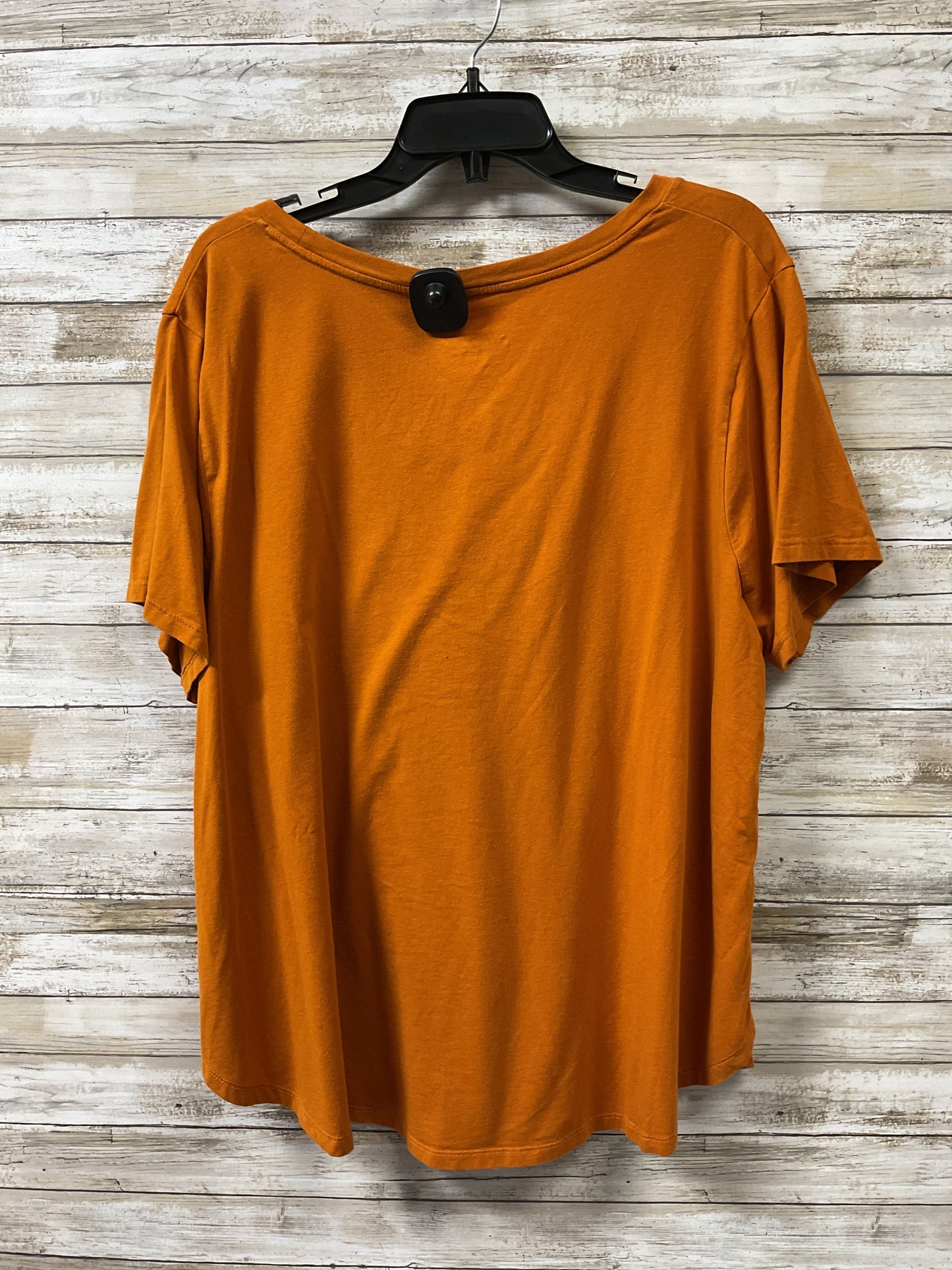 Top Ss Basic By Ava & Viv In Orange, Size:3X