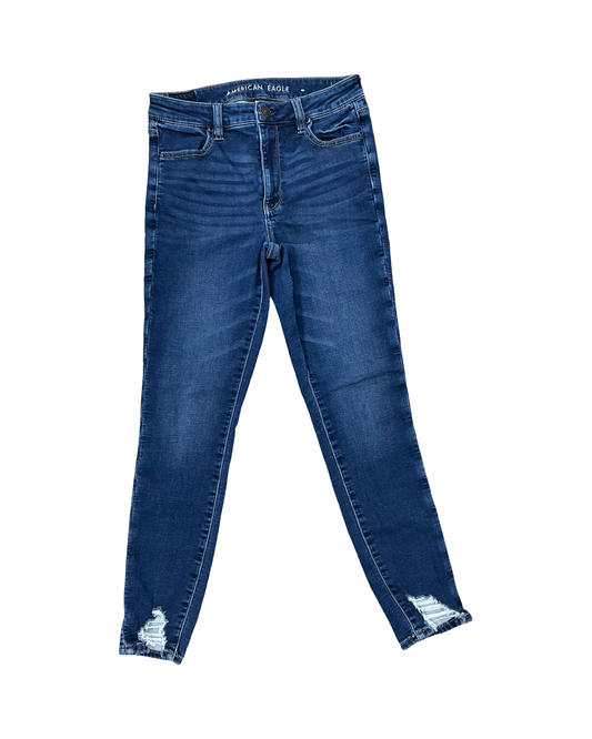 Jeans Skinny By American Eagle In Blue Denim, Size:8