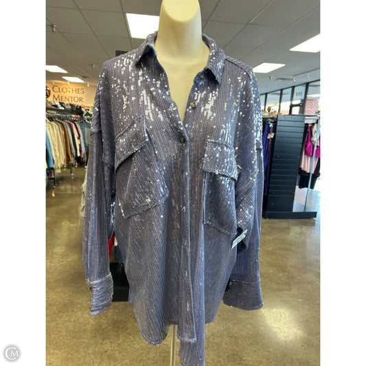 Tunic Long Sleeve By Pilcro In Blue, Size: M