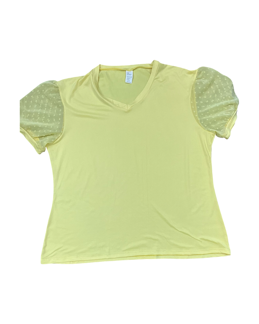Top Ss By Clothes Mentor In Yellow, Size:2X