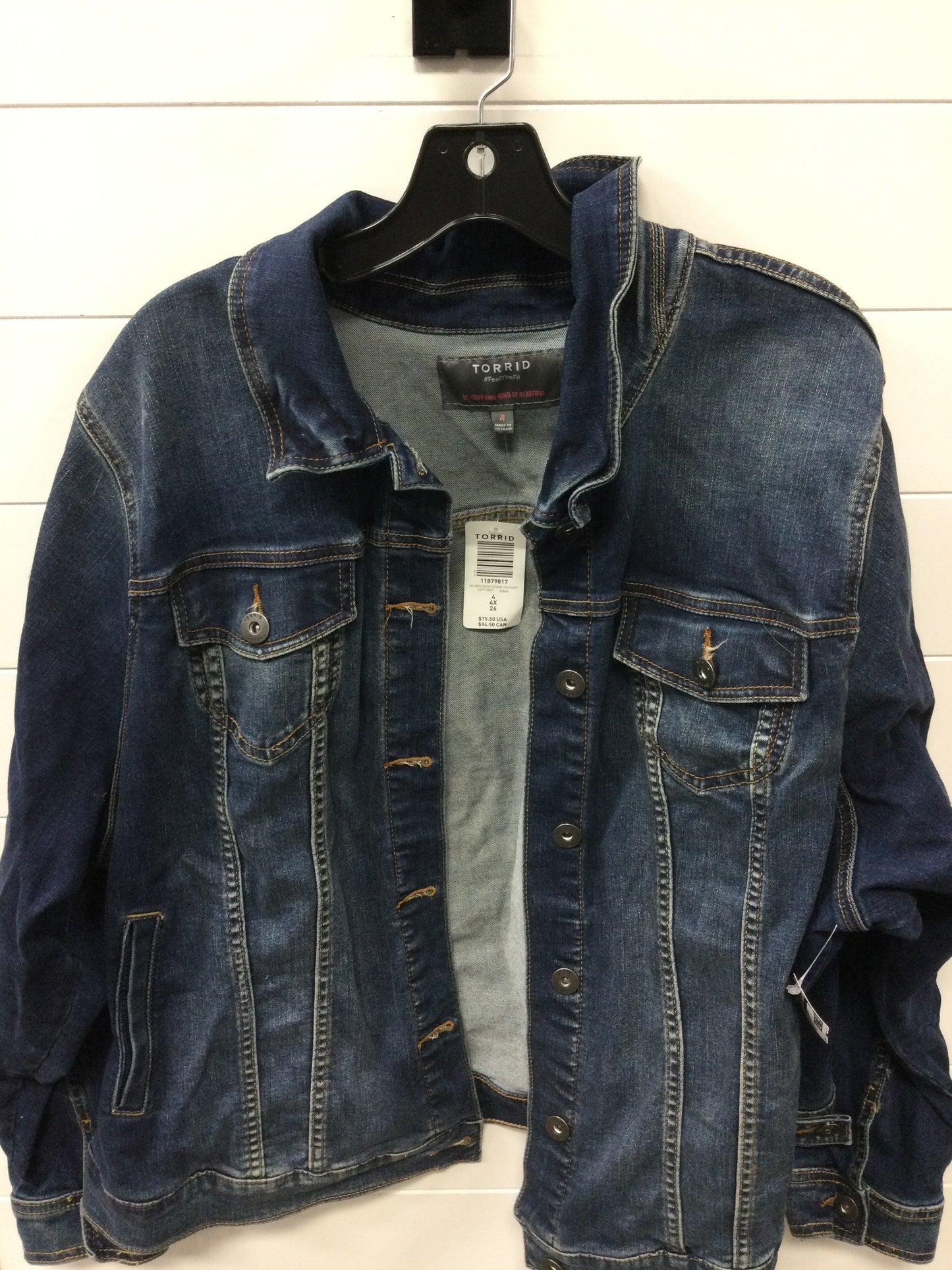 Jacket Denim By Torrid In Blue Denim, Size:4