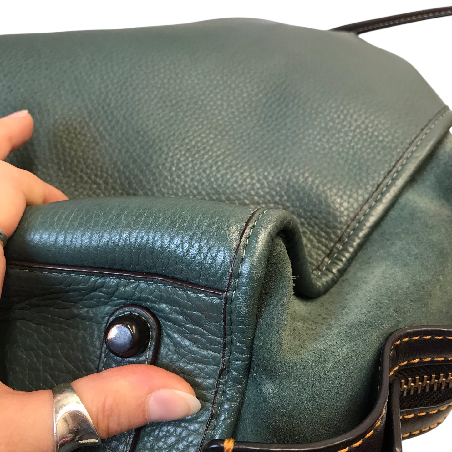 Handbag Designer By Coach In Green, Size:Large