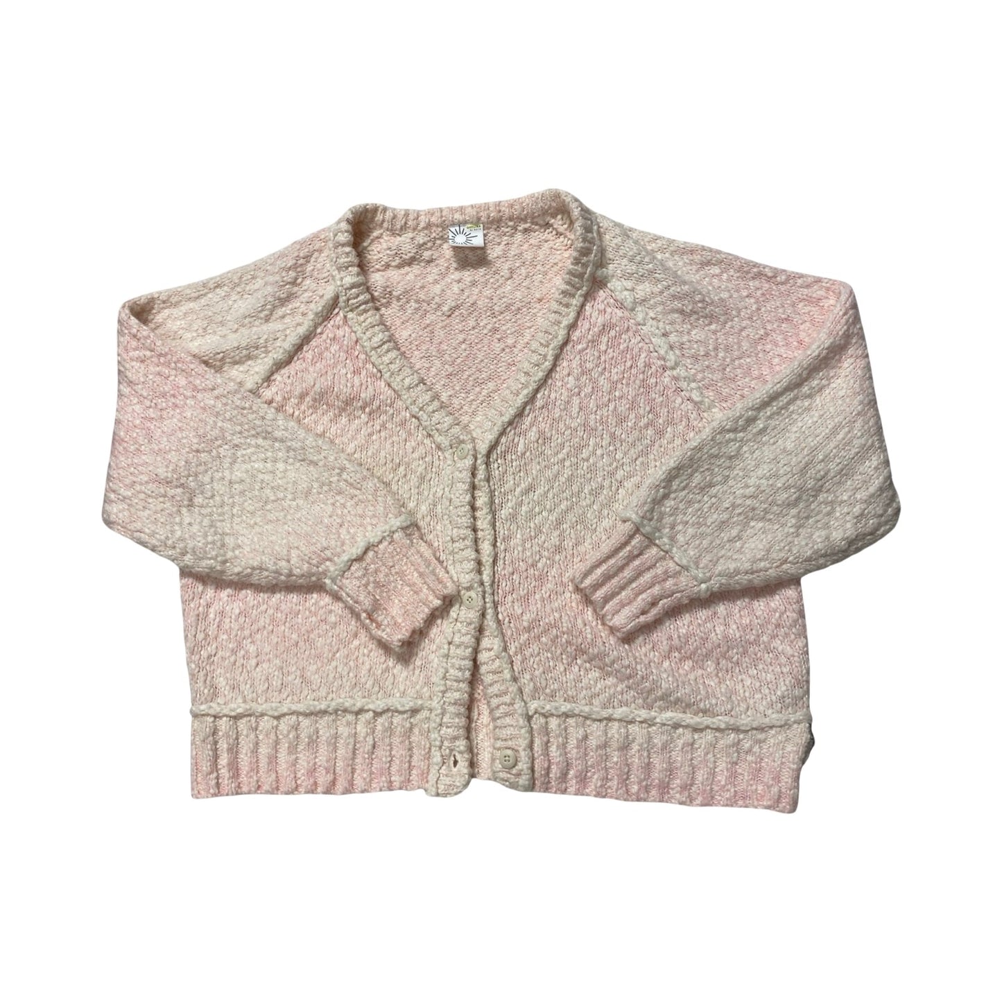 Sweater Cardigan By Aerie In Pink & White, Size:S