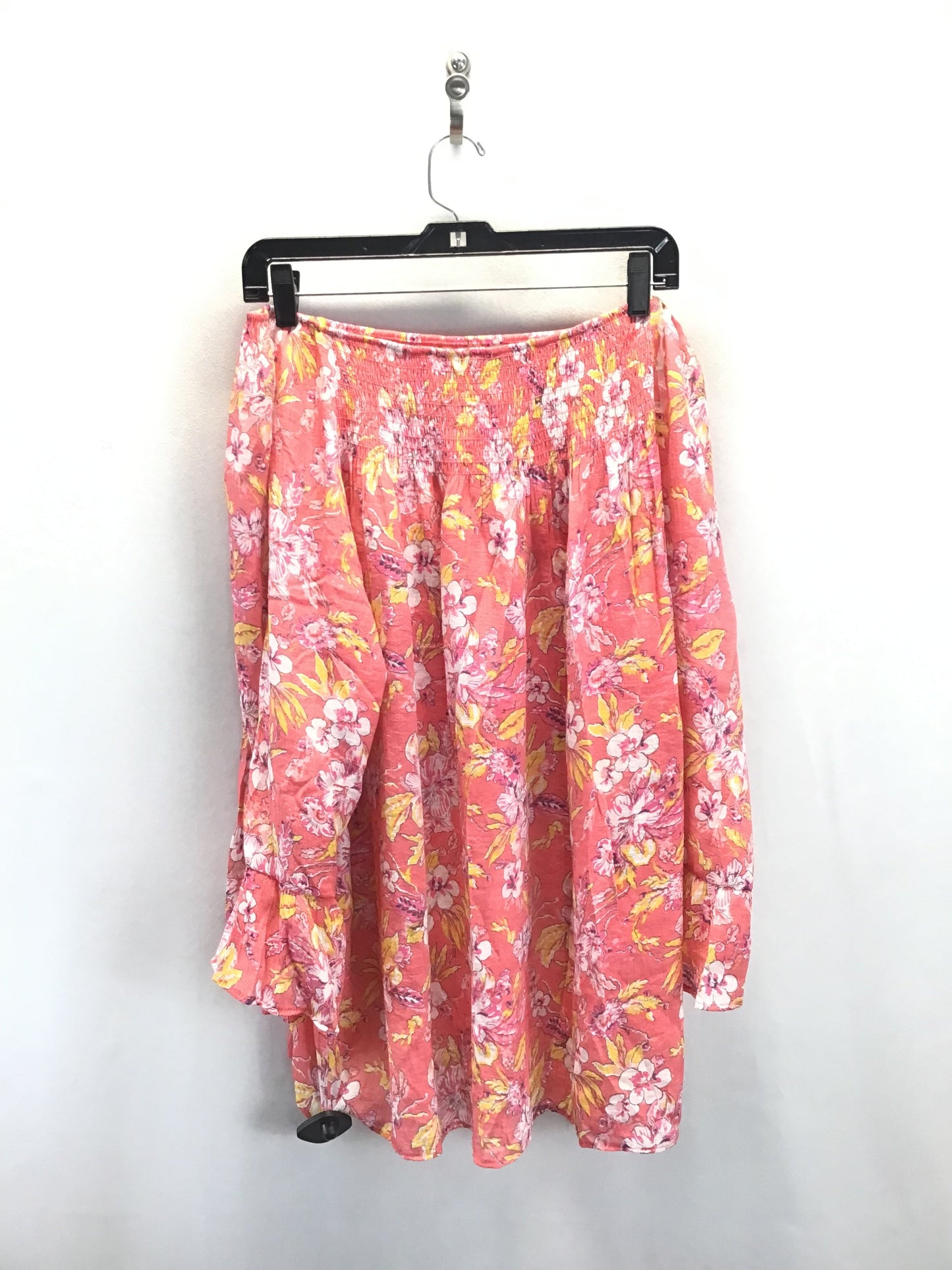 Top 3/4 Sleeve By Counterparts In Floral Print, Size:2X