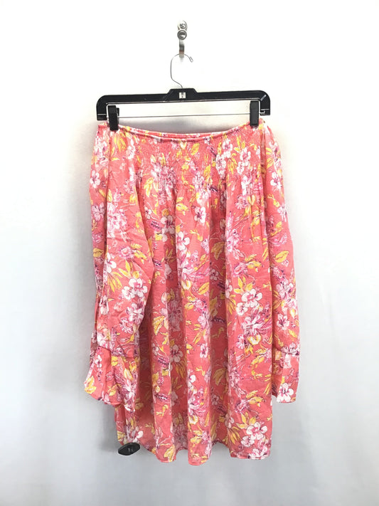 Top 3/4 Sleeve By Counterparts In Floral Print, Size:2X