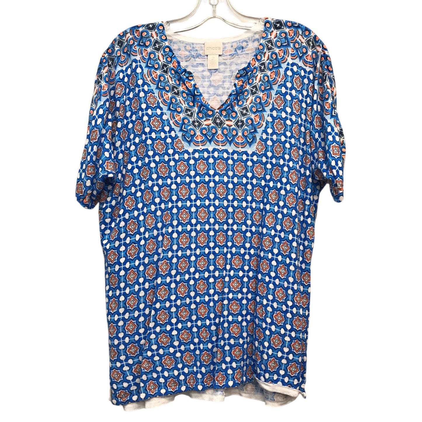 Top Ss By Chicos In Blue & Orange, Size:L