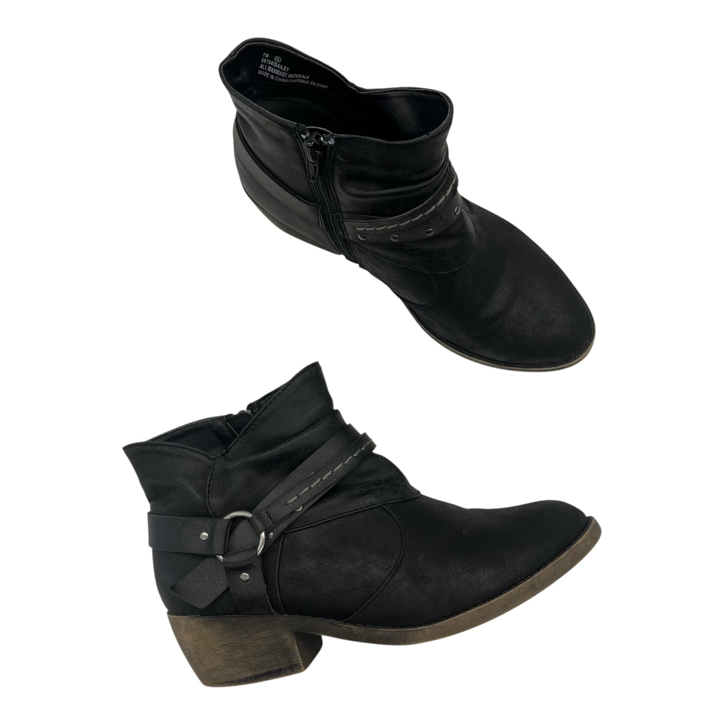 Boots Ankle Heels By Maurices In Black, Size:7