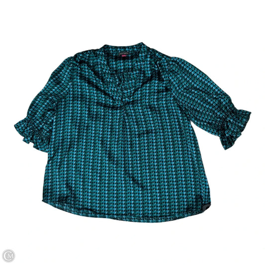 Blouse Long Sleeve By Vince Camuto In Green, Size: Xl