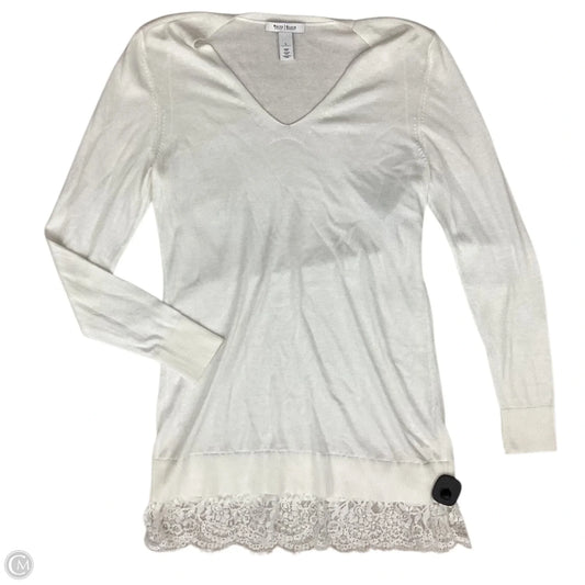 Tunic Long Sleeve By White House Black Market In White, Size: L
