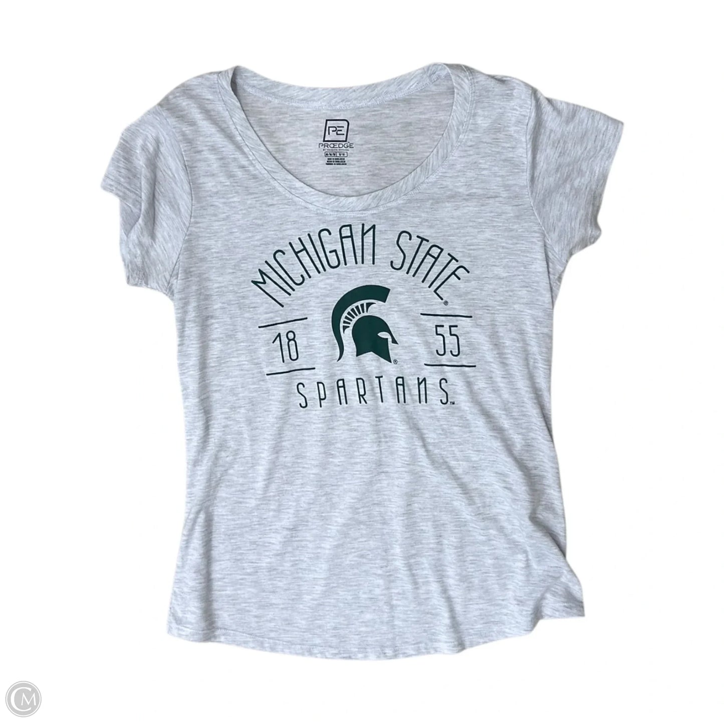 Top Short Sleeve Basic By Clothes Mentor In Green & Grey, Size: M