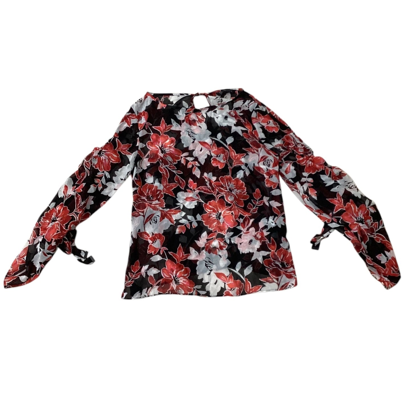 Blouse Long Sleeve By White House Black Market In Floral Print, Size: Xs