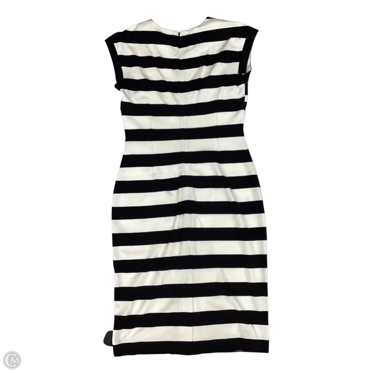 Dress Casual Midi By Banana Republic In Black & Cream, Size: S