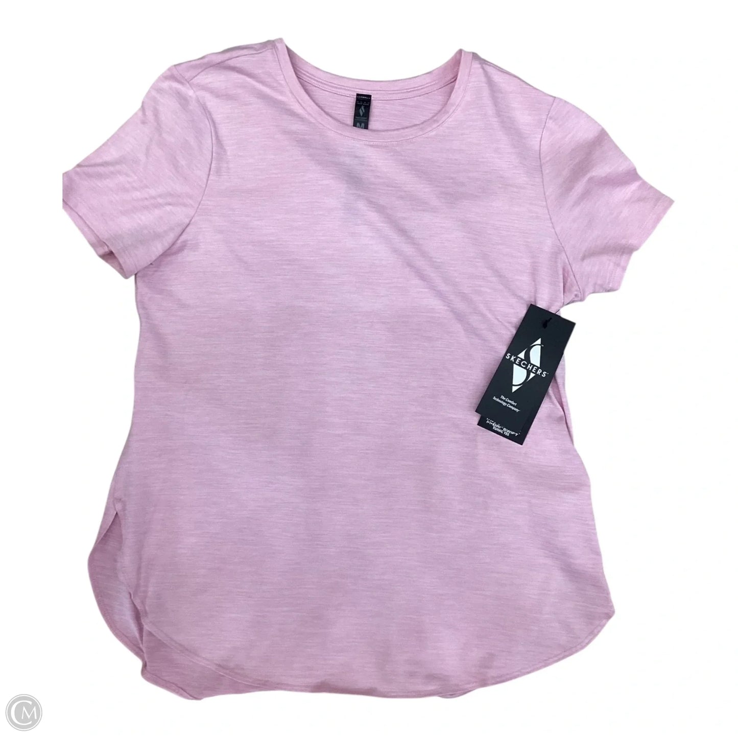 Athletic Top Short Sleeve By Skechers In Pink, Size: M
