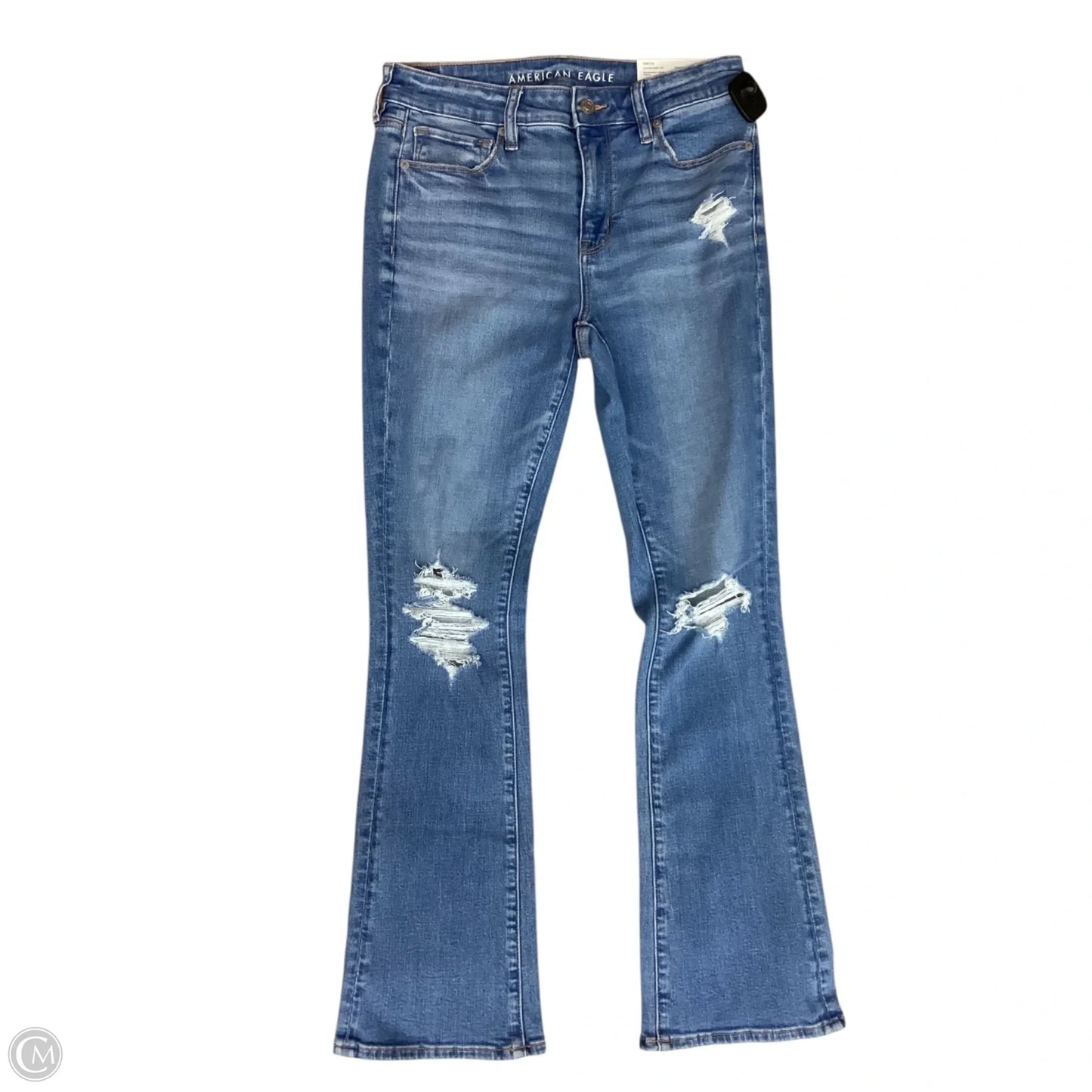 Jeans Flared By American Eagle In Blue Denim, Size: 8