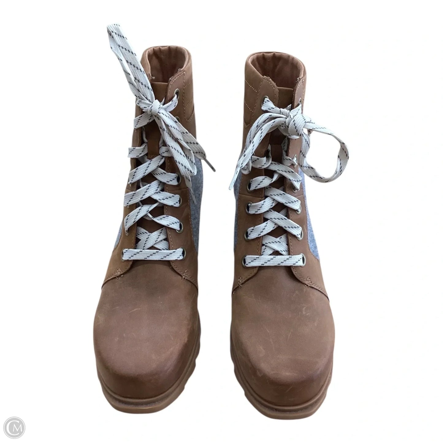 Boots Ankle Heels By Sorel In Brown & Grey, Size: 11