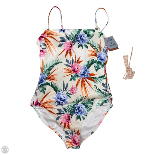 Swimsuit By Shade & Shore In Tropical Print, Size: M