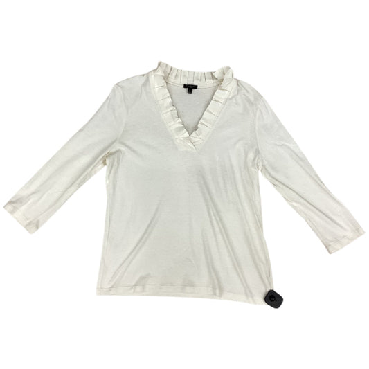 Top 3/4 Sleeve By Talbots In Cream, Size: L