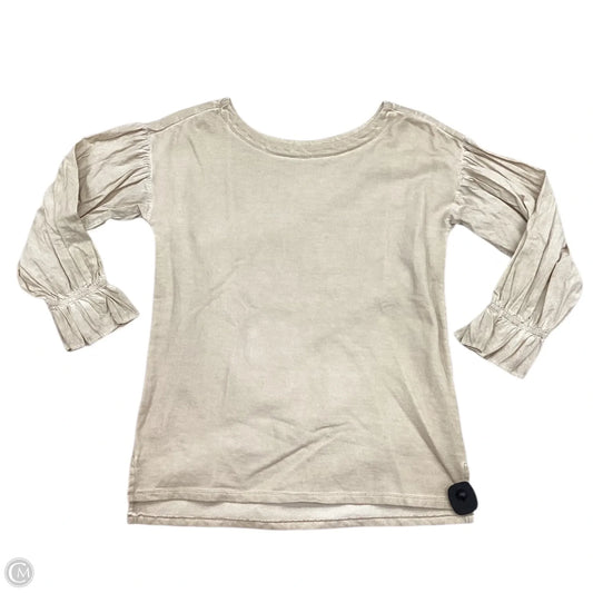 Top Long Sleeve By Pilcro In Tan, Size: M