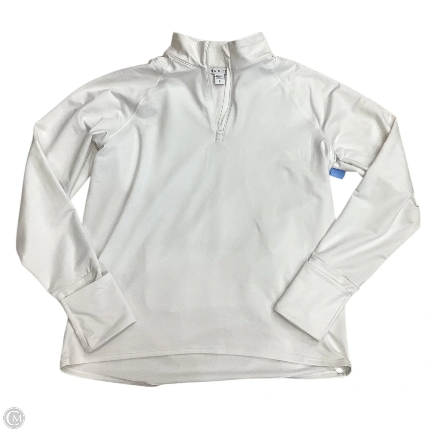 Athletic Top Long Sleeve Collar By Athleta In White, Size: L