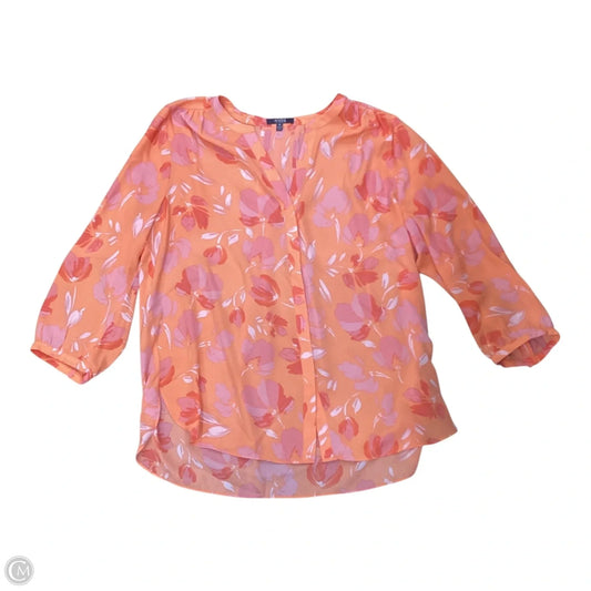 Blouse Long Sleeve By Nyl Wear In Orange, Size: M