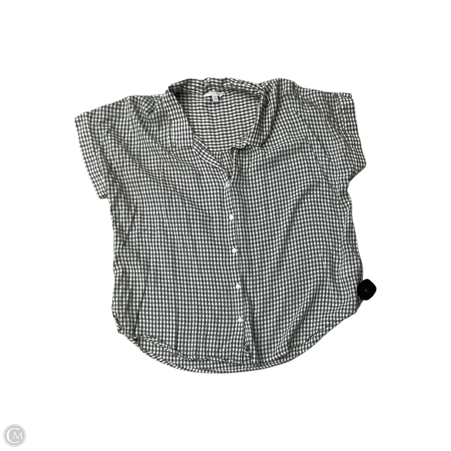 Top Short Sleeve By Lucky Brand In Checkered Pattern, Size: L