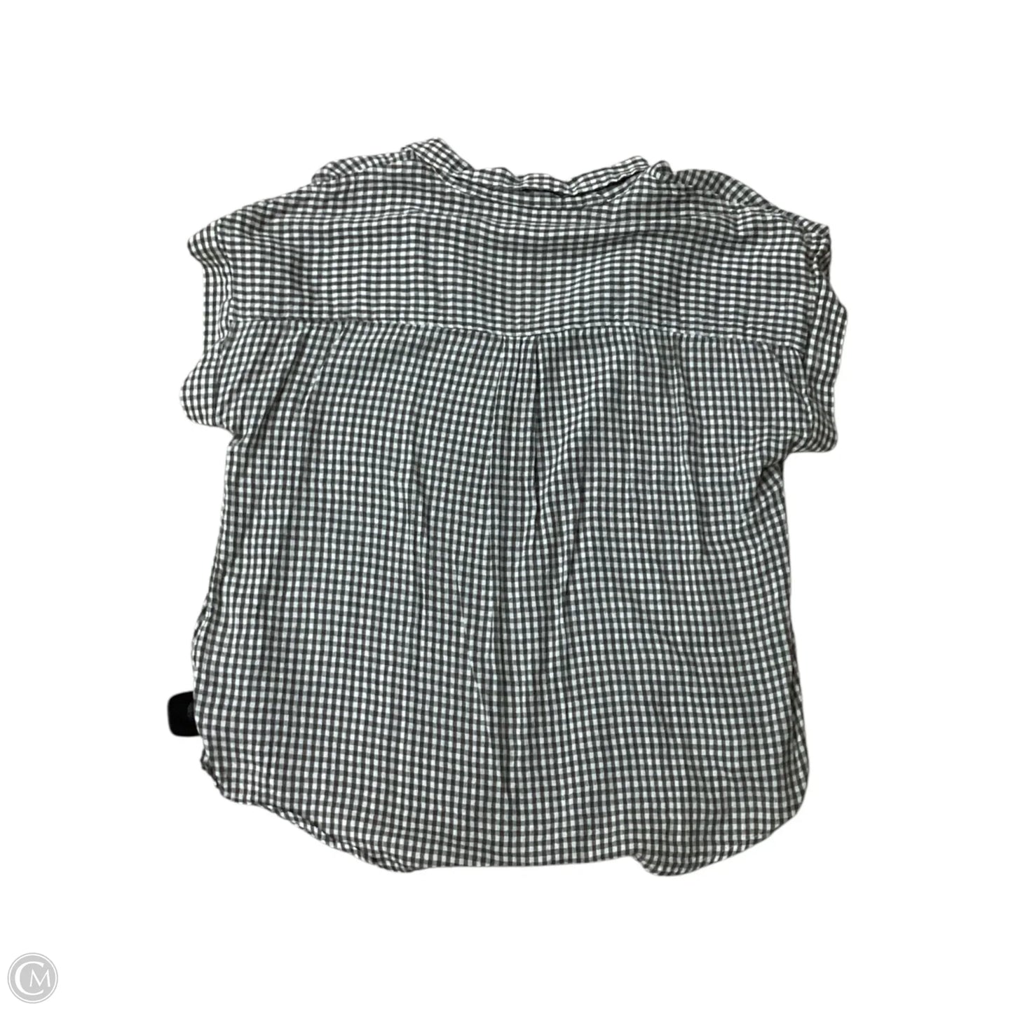Top Short Sleeve By Lucky Brand In Checkered Pattern, Size: L