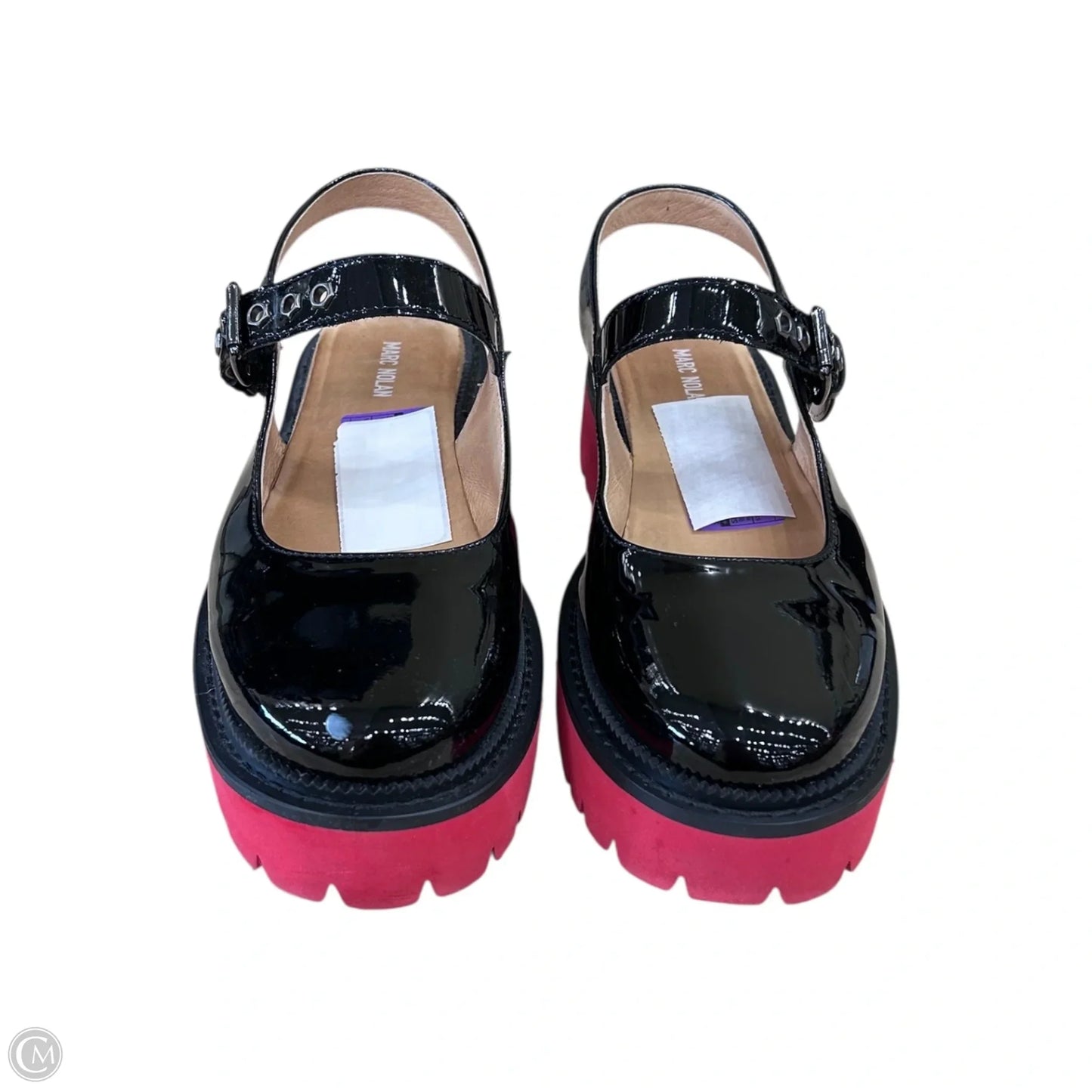 Shoes Heels Wedge By Clothes Mentor In Black & Red, Size: 8