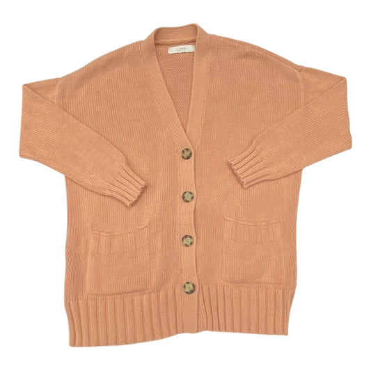 Sweater Cardigan By Loft In Peach, Size:L