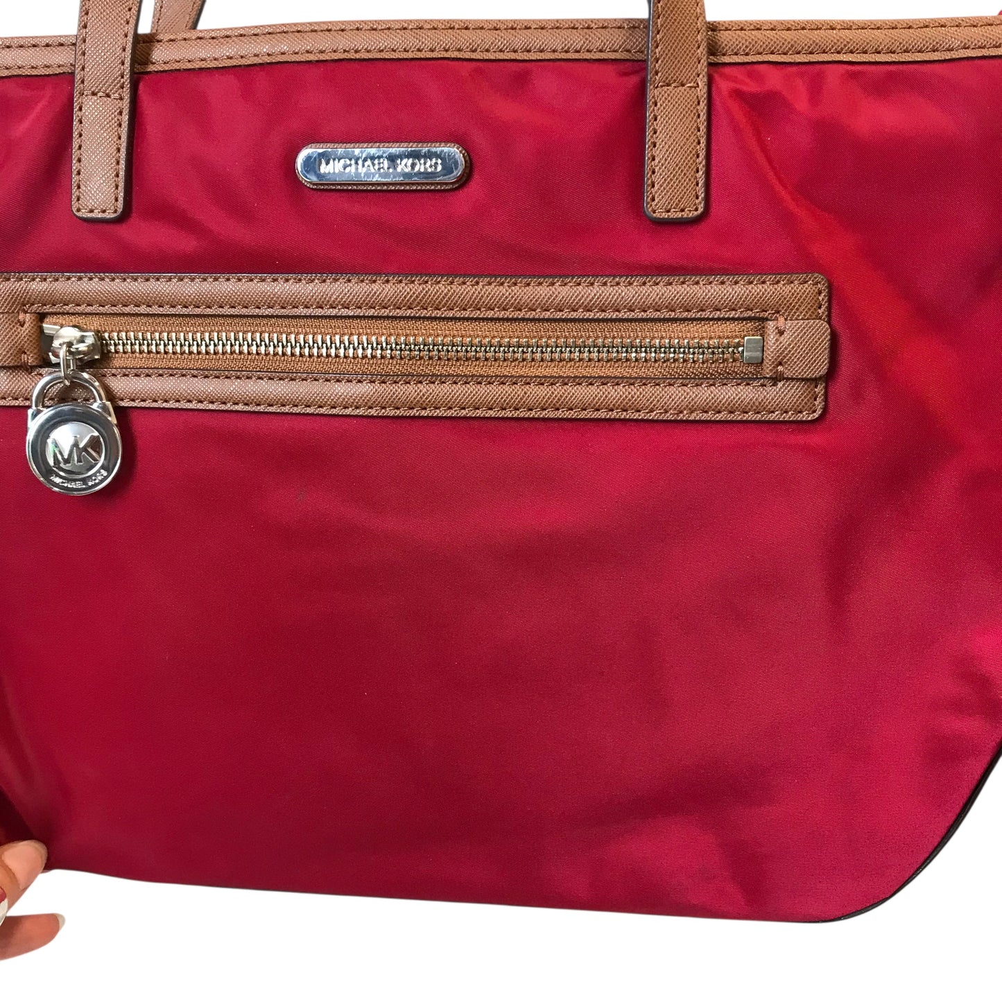 Handbag Designer By Michael Kors In Red, Size:Small