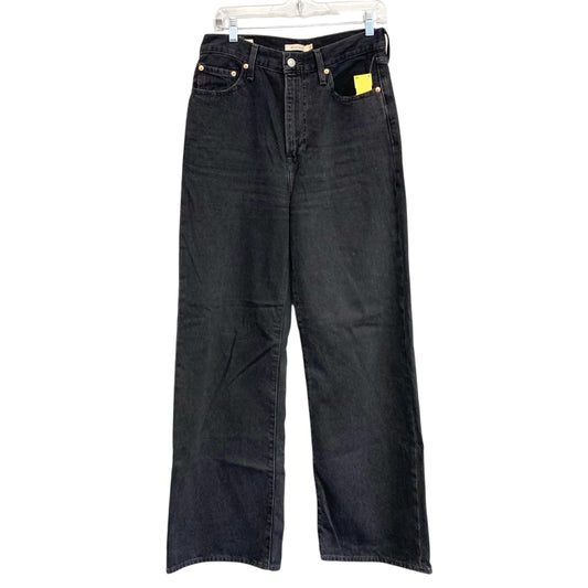 Jeans Wide Leg By Levis In Black Denim, Size:8