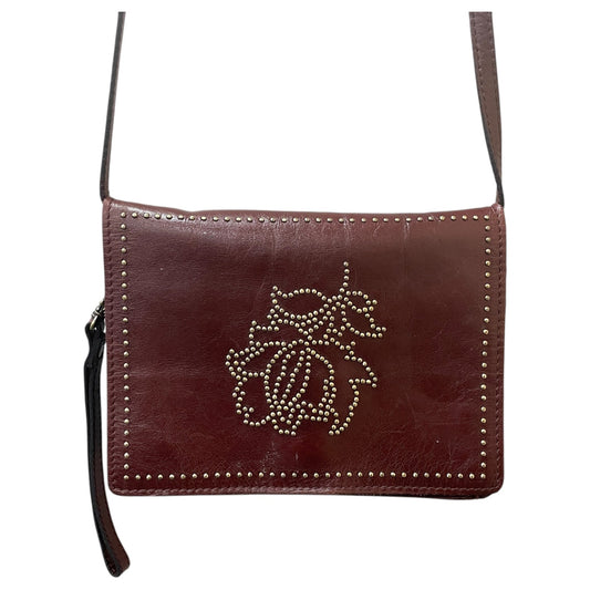 Crossbody Designer By Patricia Nash In Maroon, Size:Medium