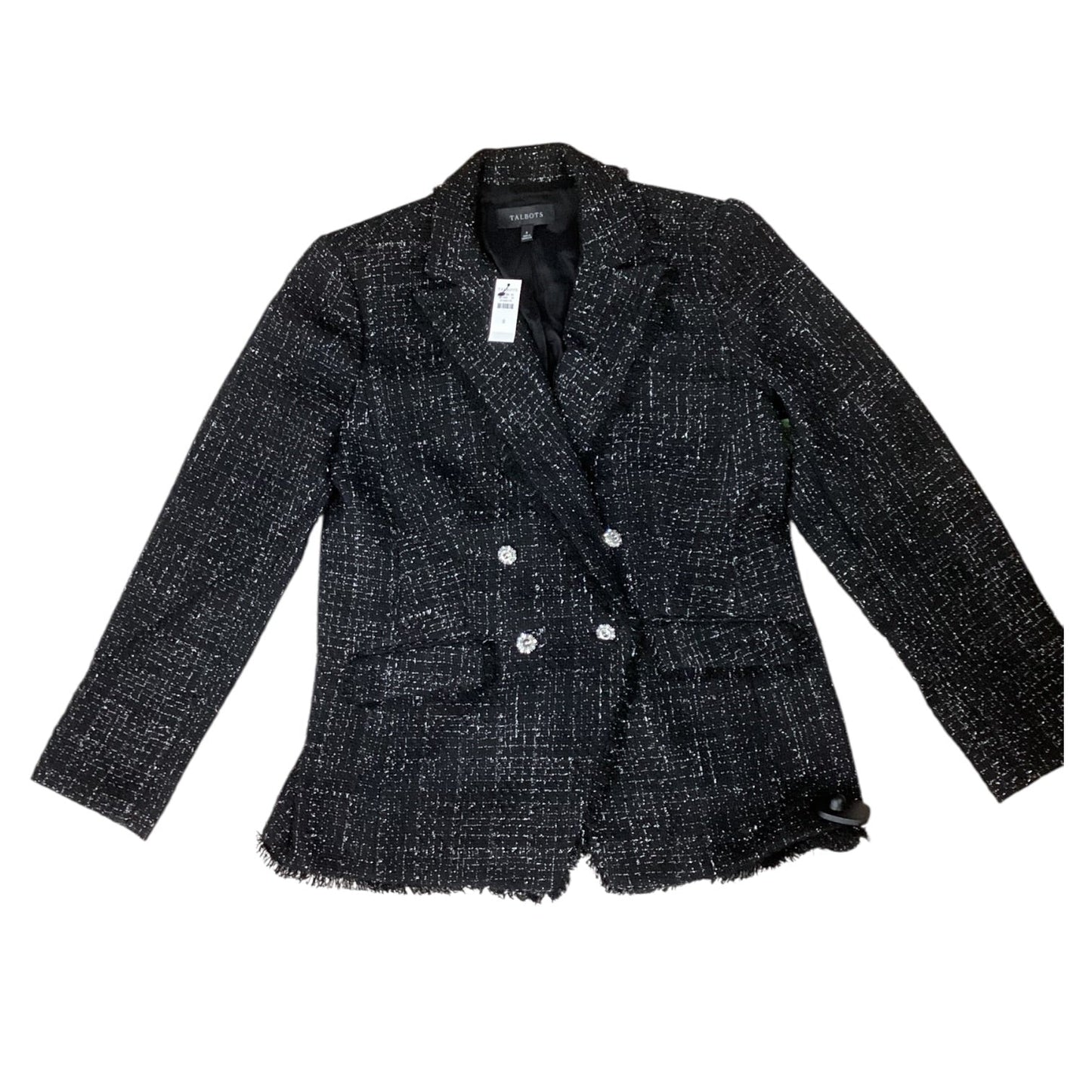 Blazer By Talbots In Black & Silver, Size:8
