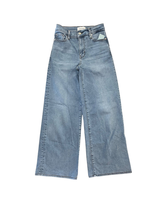 Jeans Wide Leg By Frame In Blue Denim, Size:0