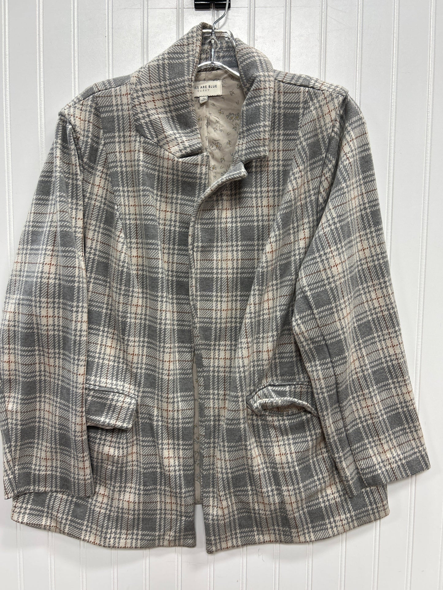 Blazer By Skies Are Blue In Grey, Size:1X