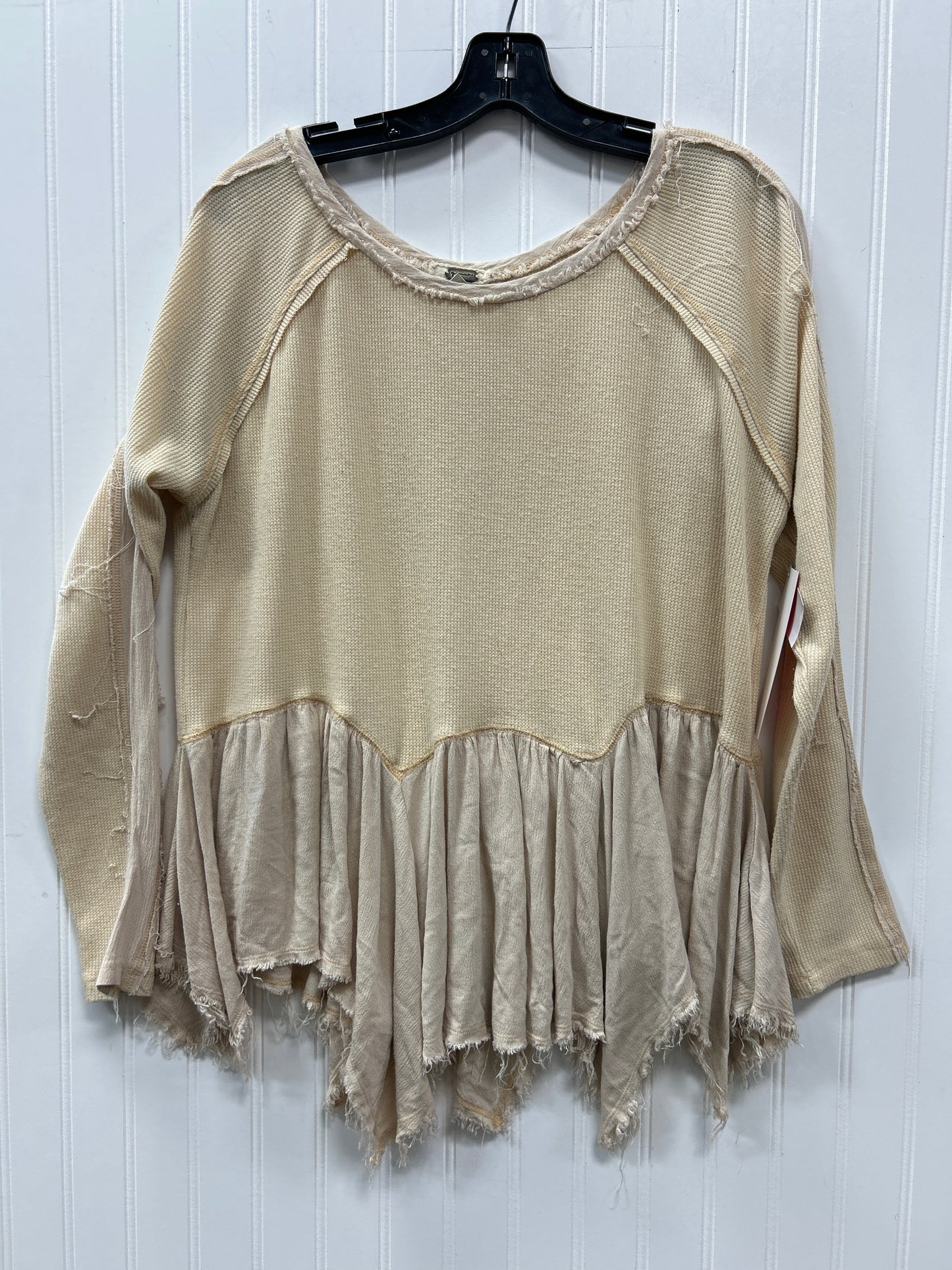 Tunic Ls By Gimmicks In Cream & Tan, Size:L