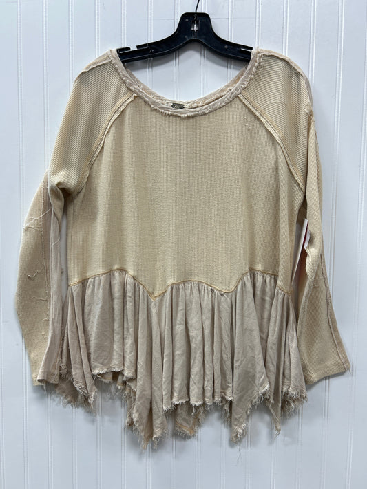 Tunic Ls By Gimmicks In Cream & Tan, Size:L
