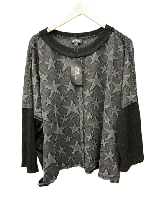 Top 3/4 Sleeve By Gigio In Gold & Grey, Size:S