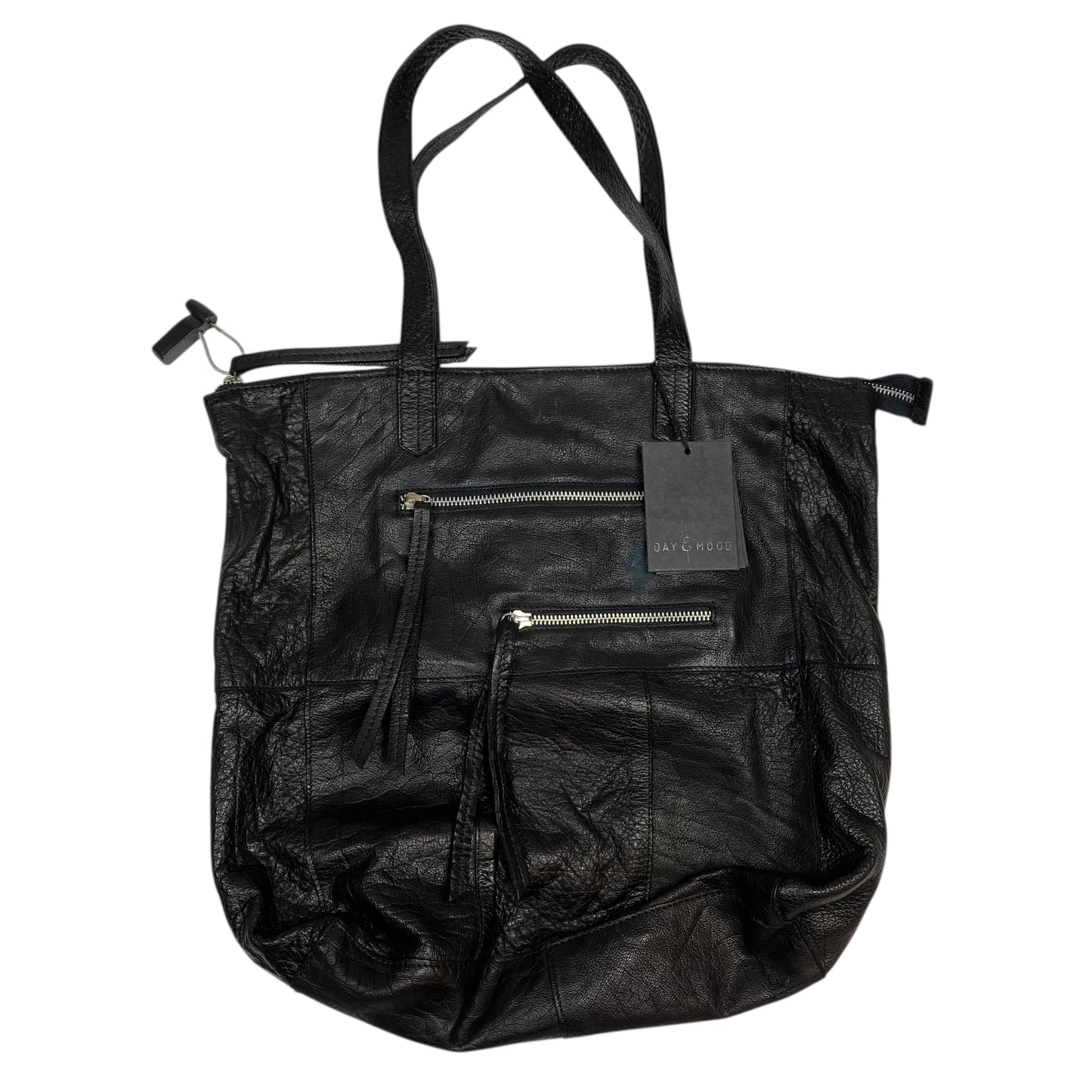 Handbag Leather By Day & Mood In Black, Size:Medium