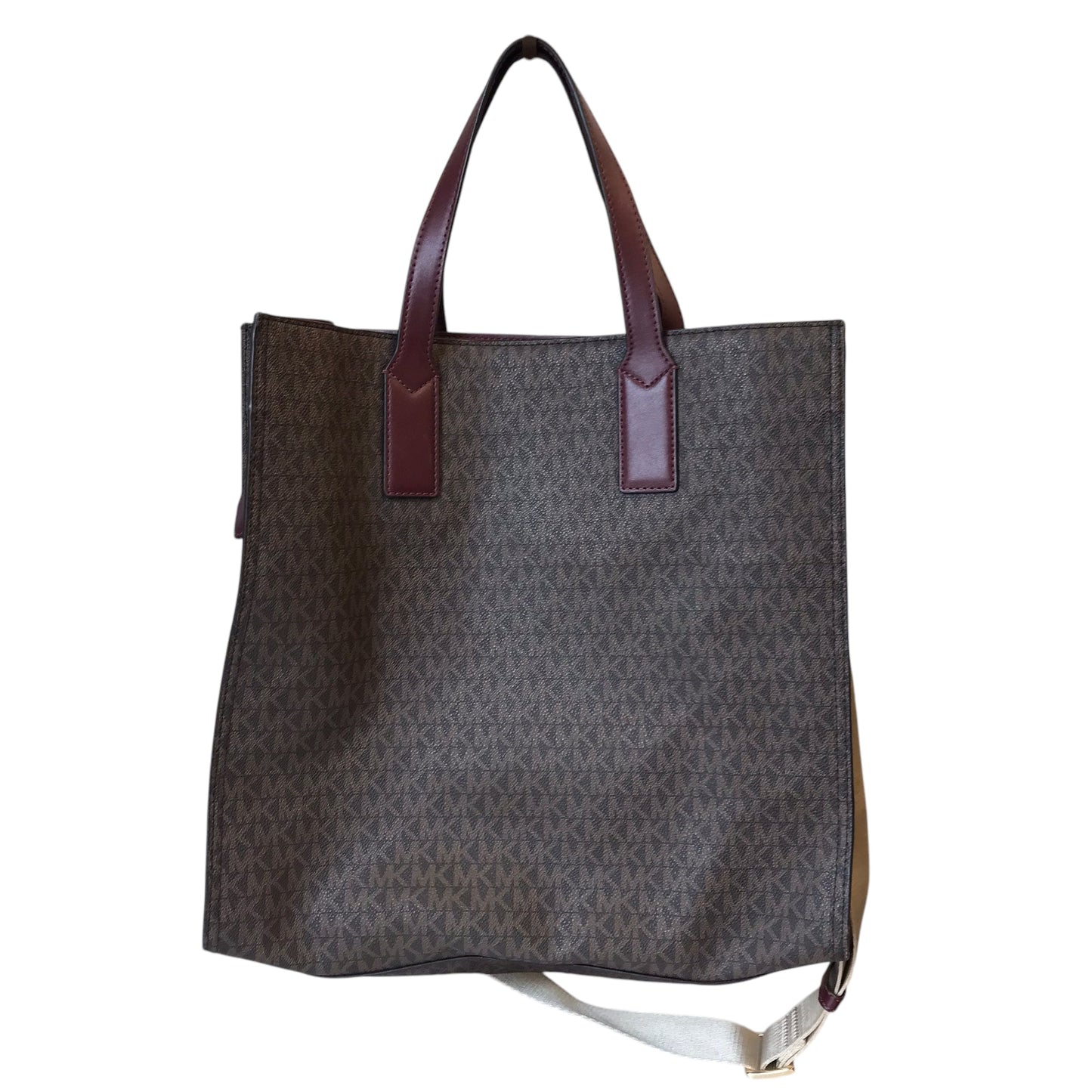 Handbag Designer By Michael Kors In Red & Tan, Size:Large