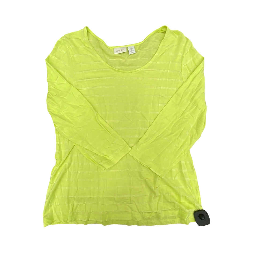 Top 3/4 Sleeve By Chicos In Yellow, Size:M