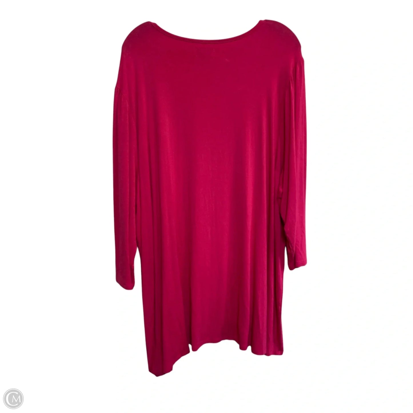 Top 3/4 Sleeve Basic By Kim Rogers In Pink, Size: 3x