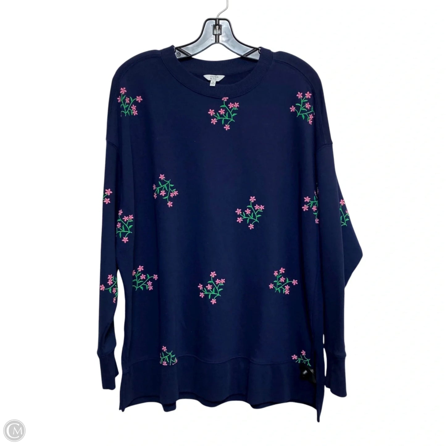 Sweatshirt Crewneck By Crown And Ivy In Navy, Size: Xs